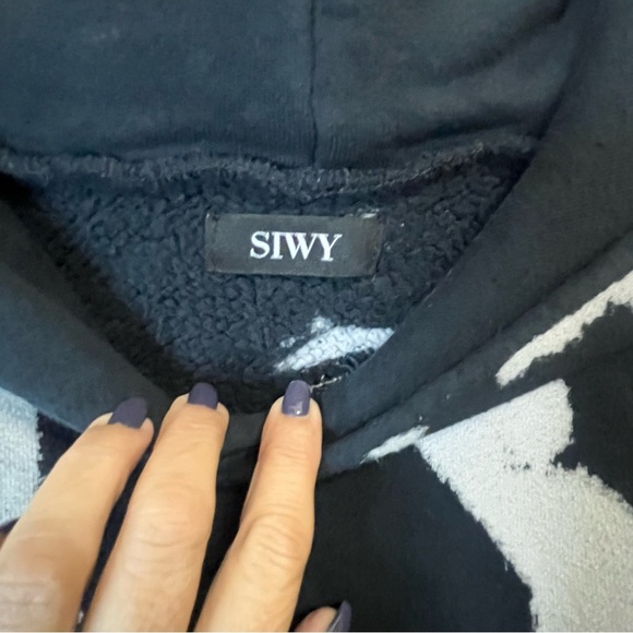 SIWY Kenzie In Adaption Monochrome Artistic Oversized Hoodie SZ L - Picture 10 of 13